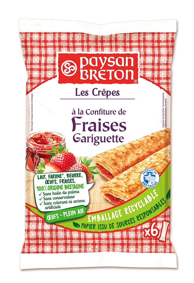 Crêpes fourrées à la confiture de fraise Gariguette