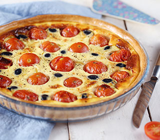 Recette quiche tomate olive