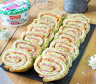 Roulé courgette au saumon et fromage fouetté madame loïk