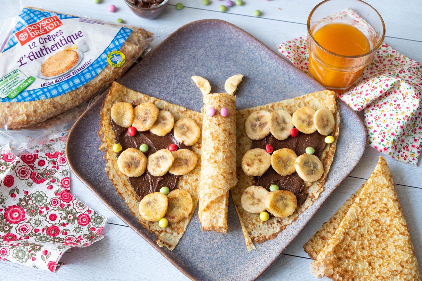 Crêpe papillon chocolat-banane