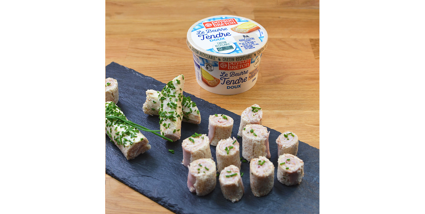 Mini-roulés jambon-beurre