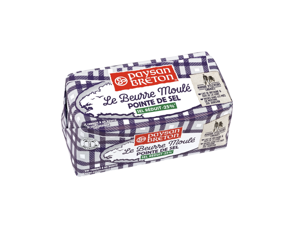 packshot beurre moulé pointe de sel