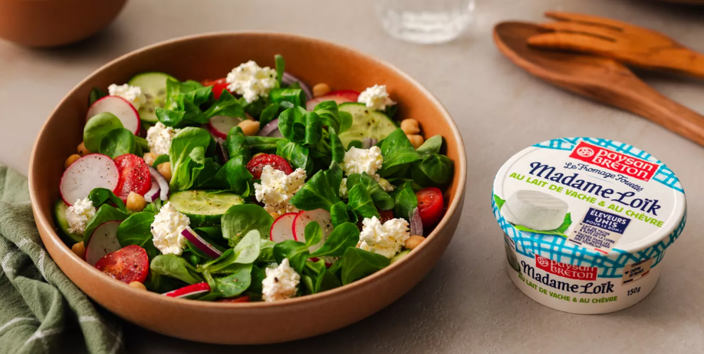 recette salade composée au fromage fouetté