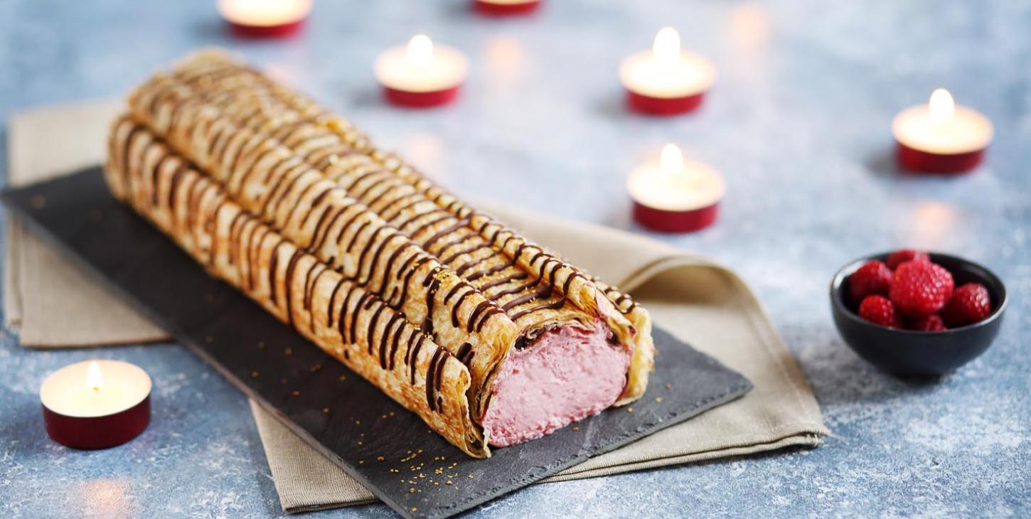 Bûche framboise chocolat