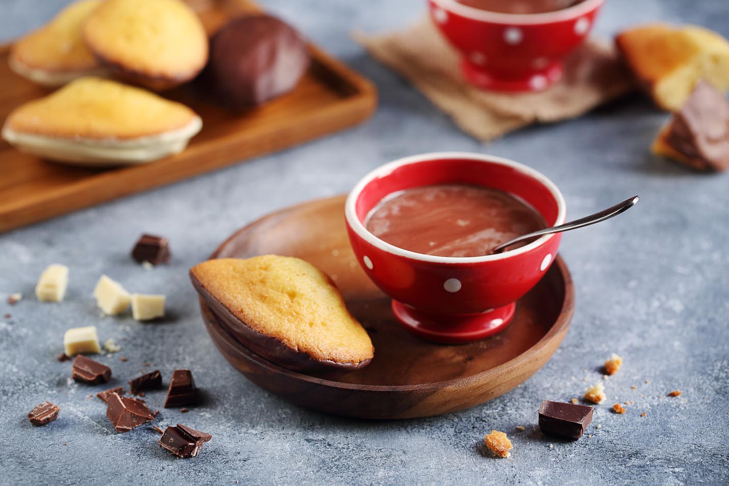 Madeleines moelleuses coque chocolat