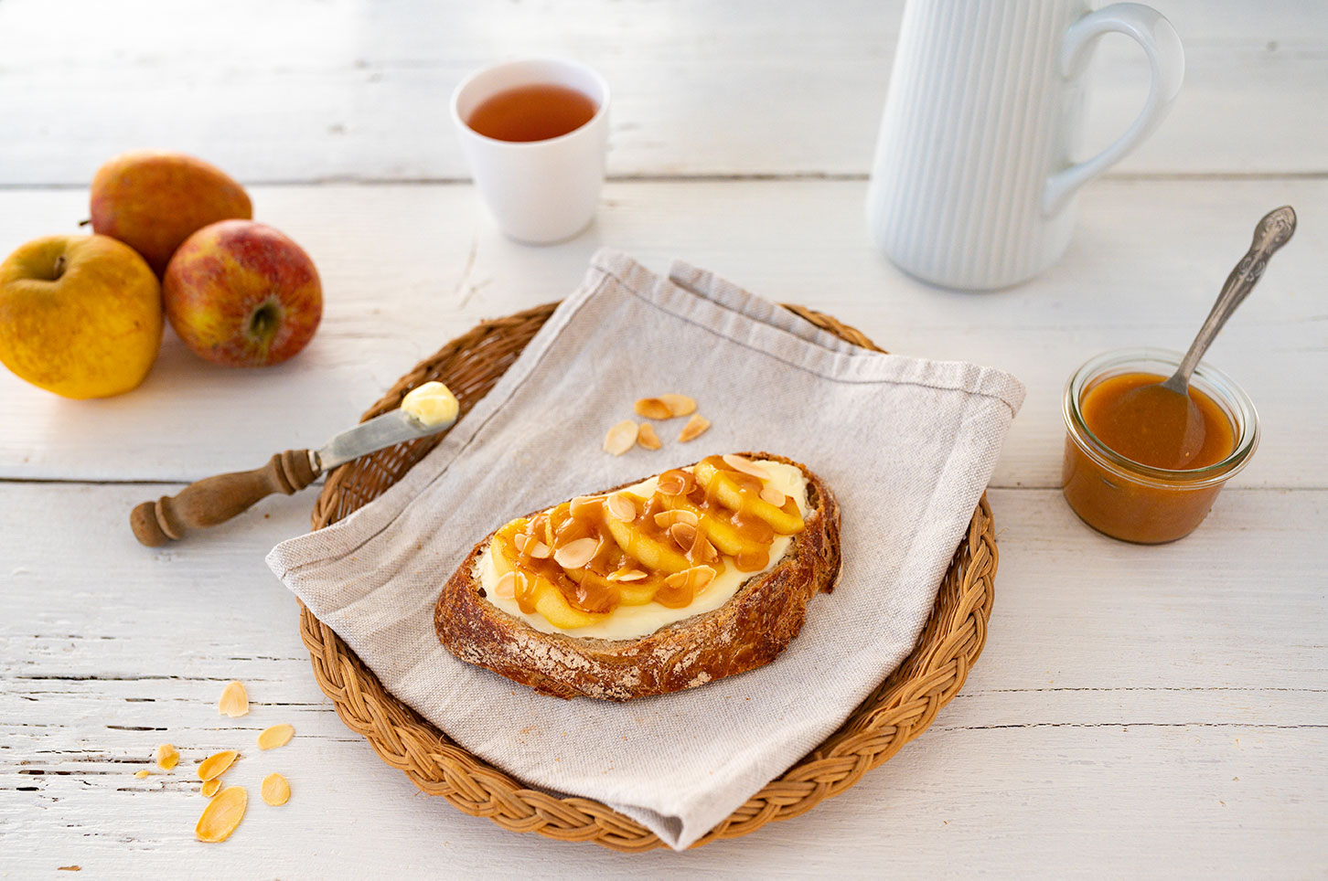 Tartine pomme carmel beurre salé