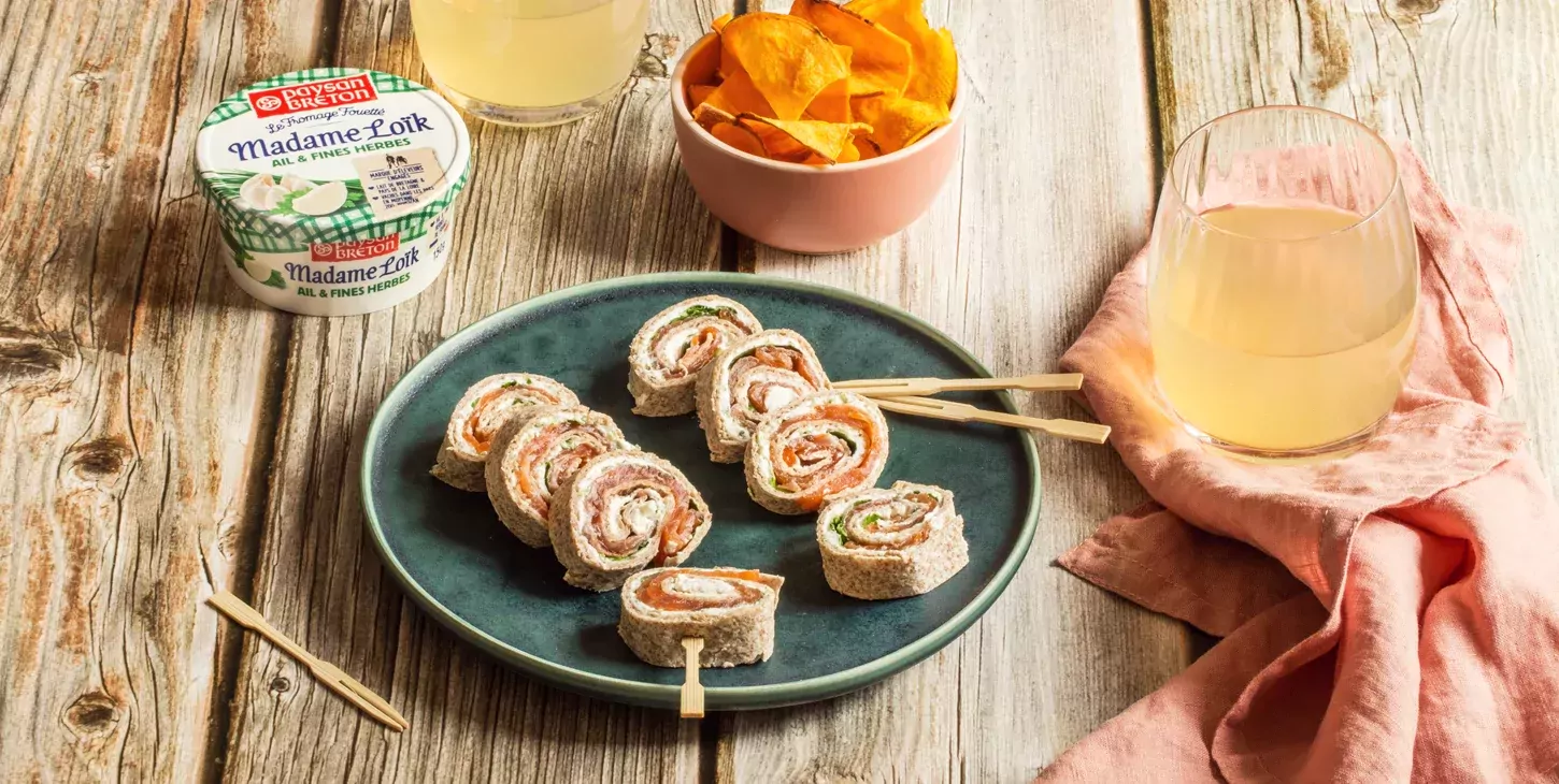 Wraps au saumon fumé, roquette et Madame Loïk
