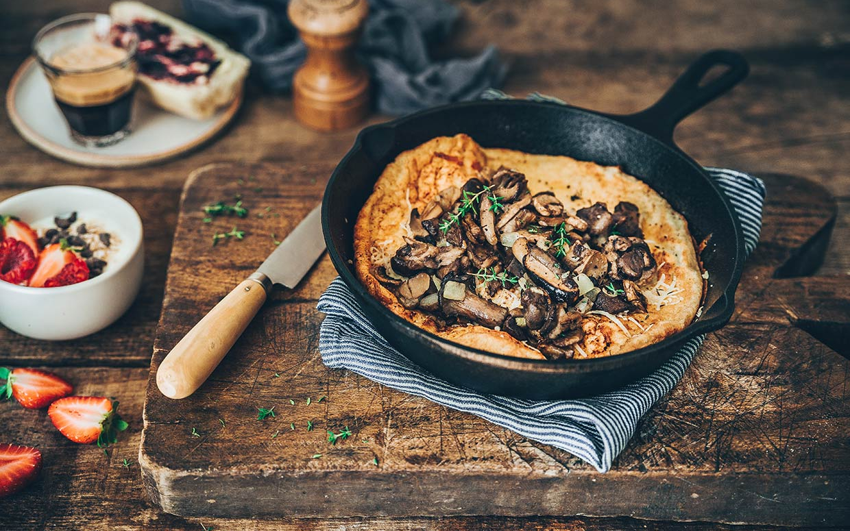 Dutch-baby Pancakes aux champignons