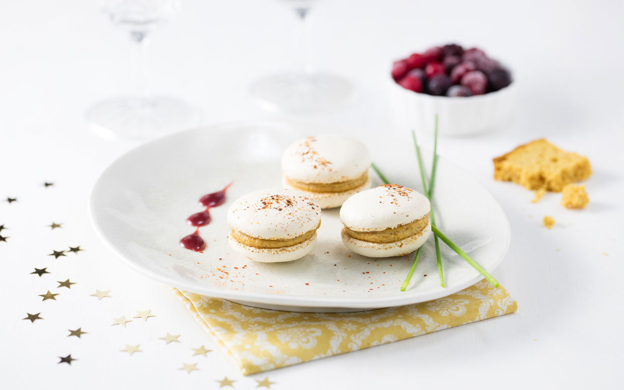 Recette Macarons foie gras Fromage Fouetté