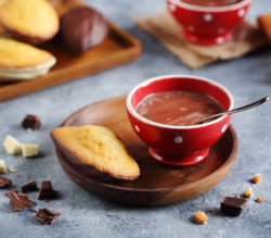 Madeleine in chocolate shell