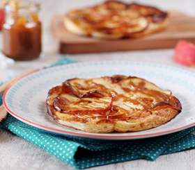 Feuilleté chèvre pomme caramel