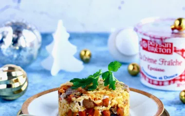 Risotto potimarron, champignons et châtaignes