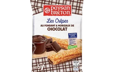 Crêpes fourrées au fondant et morceaux de chocolat Paysan Breton