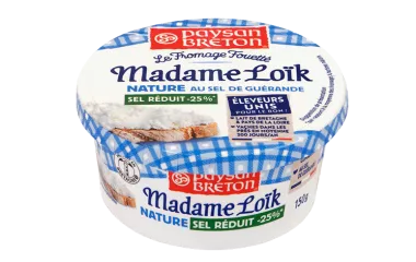 Le Fromage Fouetté Nature Sel Réduit -25%* Madame Loïk Paysan Breton