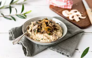 Porridge salé aux champignons en persillade