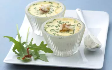 Petit flan de crabe et son mesclun