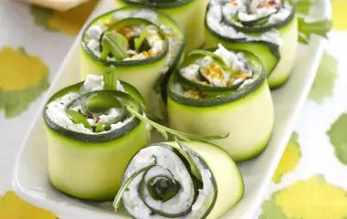 Zucchini, Mesclun and Garlic & Herbs Madame Loïk Whipped Cheese Rolls