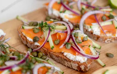 Tartine Fromage Fouetté et truite fumée