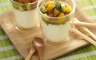 Panna cotta salée à la ratatouille