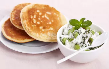 Pancakes kiwi et menthe