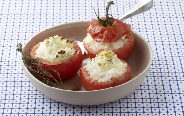 Gevulde tomaten met rijst Madame Loïk
