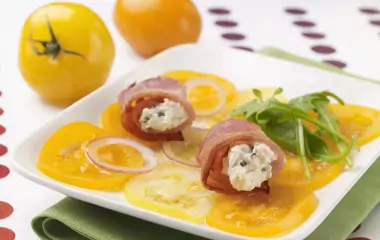 Carpaccio de tomates colorées