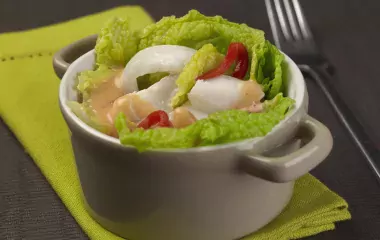 Salade de chou et cabillaud sauce paprika