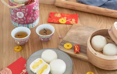 Bao à la Crème aux Oeufs avec Crème Pâtissière