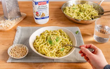 Linguines à la crème de courgettes plaisir onctueux paysan breton