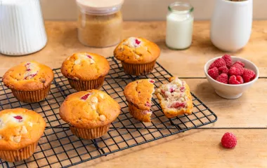 Muffins framboises et chocolat blanc plaisir onctueux paysan breton