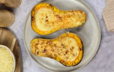 Courge butternut farcie aux champignons et Emmental Râpé