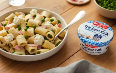 pates jambon petit pois fromage fouetté madame loik paysan breton