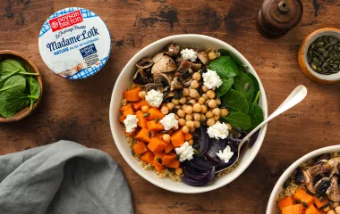 bowl vegetarien fromage fouetté madame loik