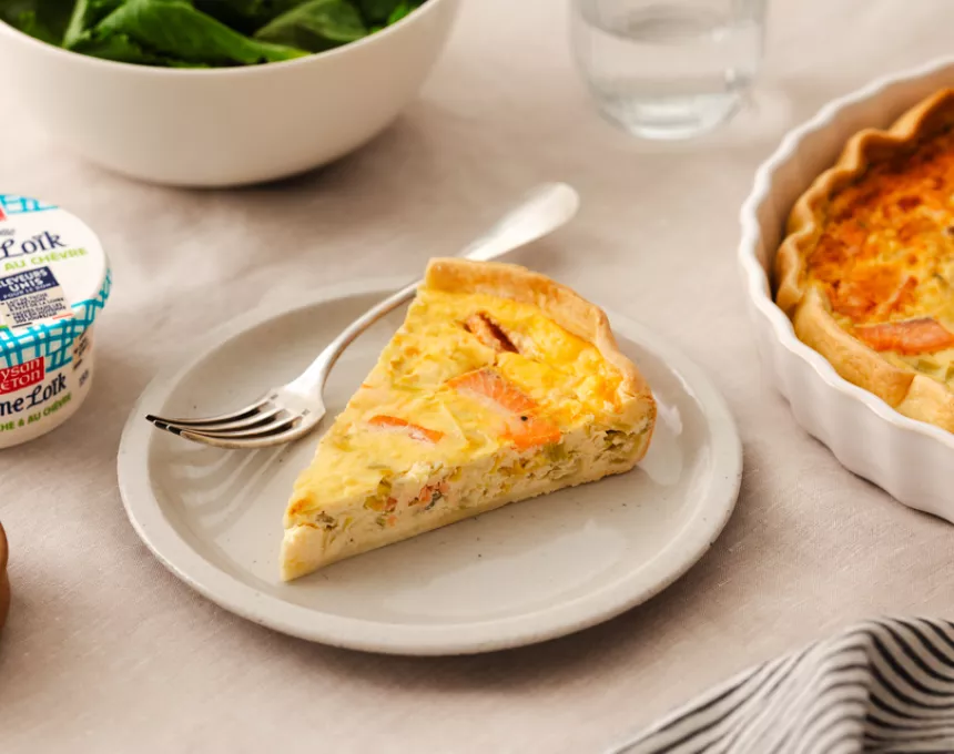 Recette quiche poireaux saumon fromage fouetté madame loik paysan breton