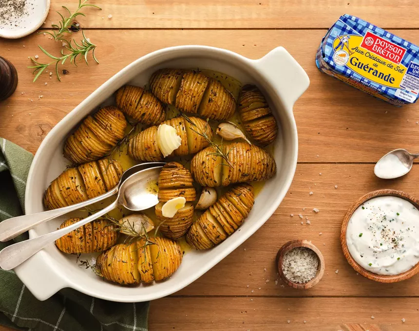 pomme de terre hasselback beurre moulé sel de guérande paysan breton