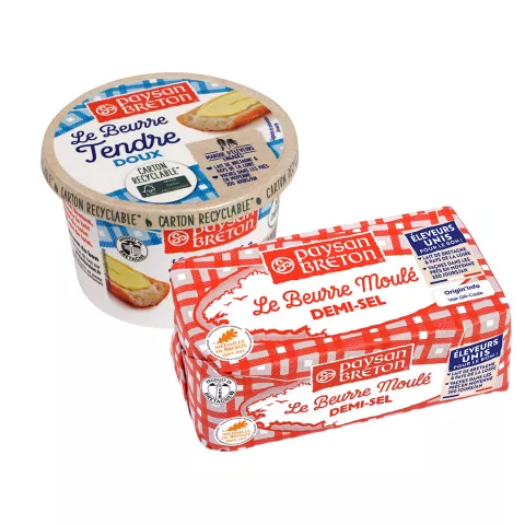 Notre gamme de beurre Paysan Breton