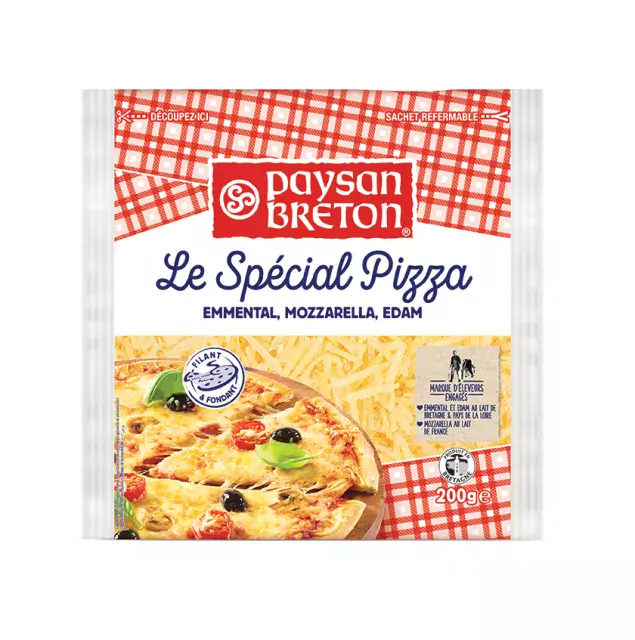 Geraspte kaas voor pizza Paysan Breton