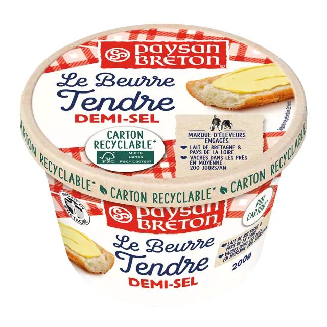 Slightly Salted Spreadable Butter Tub Paysan Breton