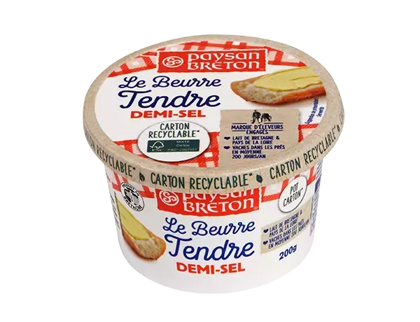 Slightly Salted Spreadable Butter Tub Paysan Breton