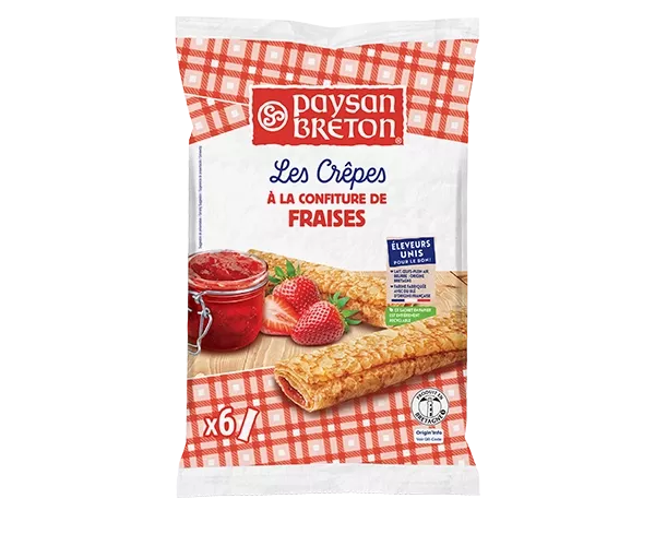 Les Crêpes Fourrées A la Confiture de Fraises Paysan Breton