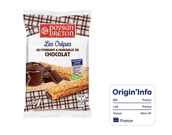 Les Crêpes Fourrées Au Fondant et Morceaux de Chocolat Paysan Breton