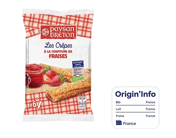 Pannenkoeken gevuld met jam van Gariguette-aardbeien Paysan Breton