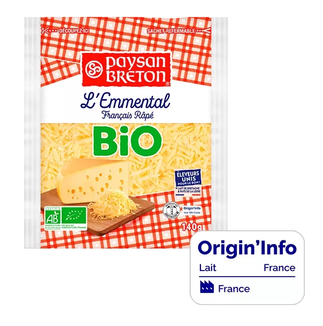 L'Emmental BIO râpé Paysan Breton