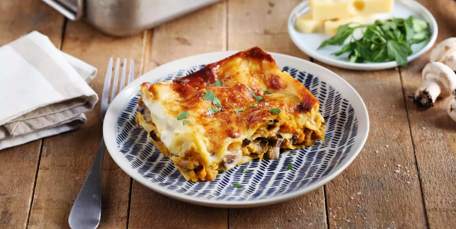 Lasagnes potiron et champignons