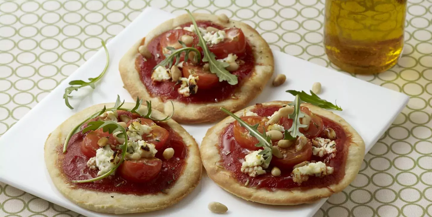 Mini pizza tomates échalote et ciboulette