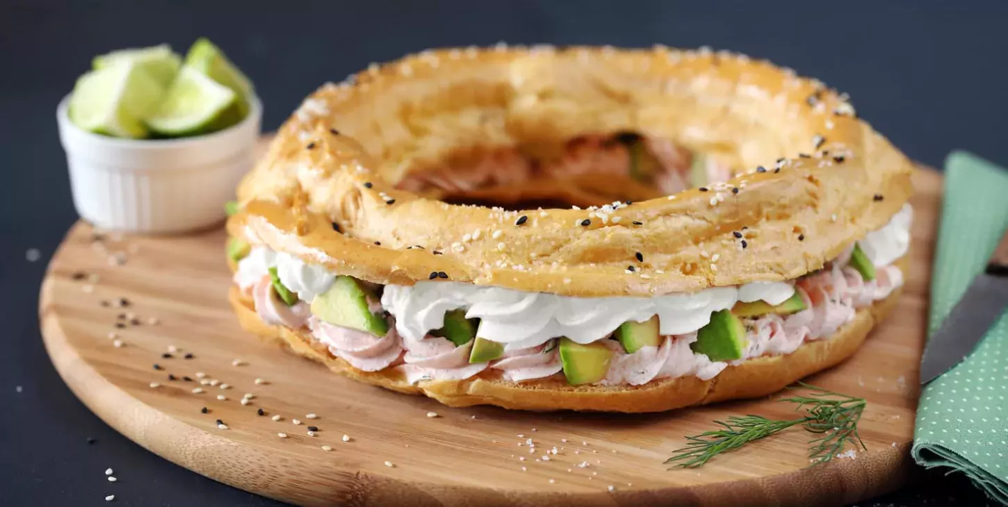 Paris-Brest salé à l'avocat et au tarama