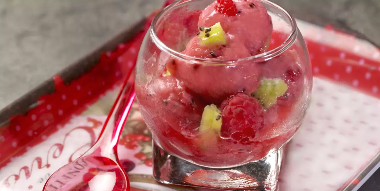 Recette Sorbet framboise kiwi Lait Ribot BD Paysan Breton