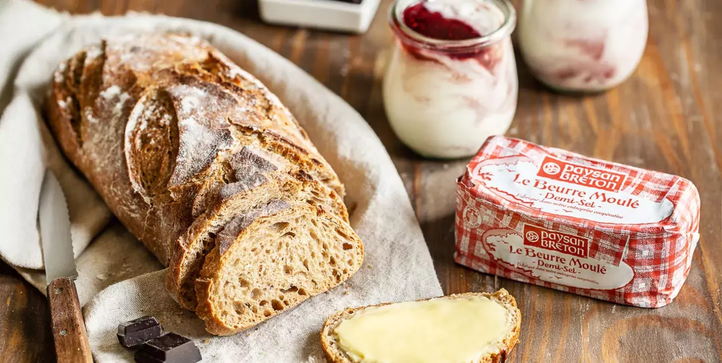 Pain rustique sans pétrissage