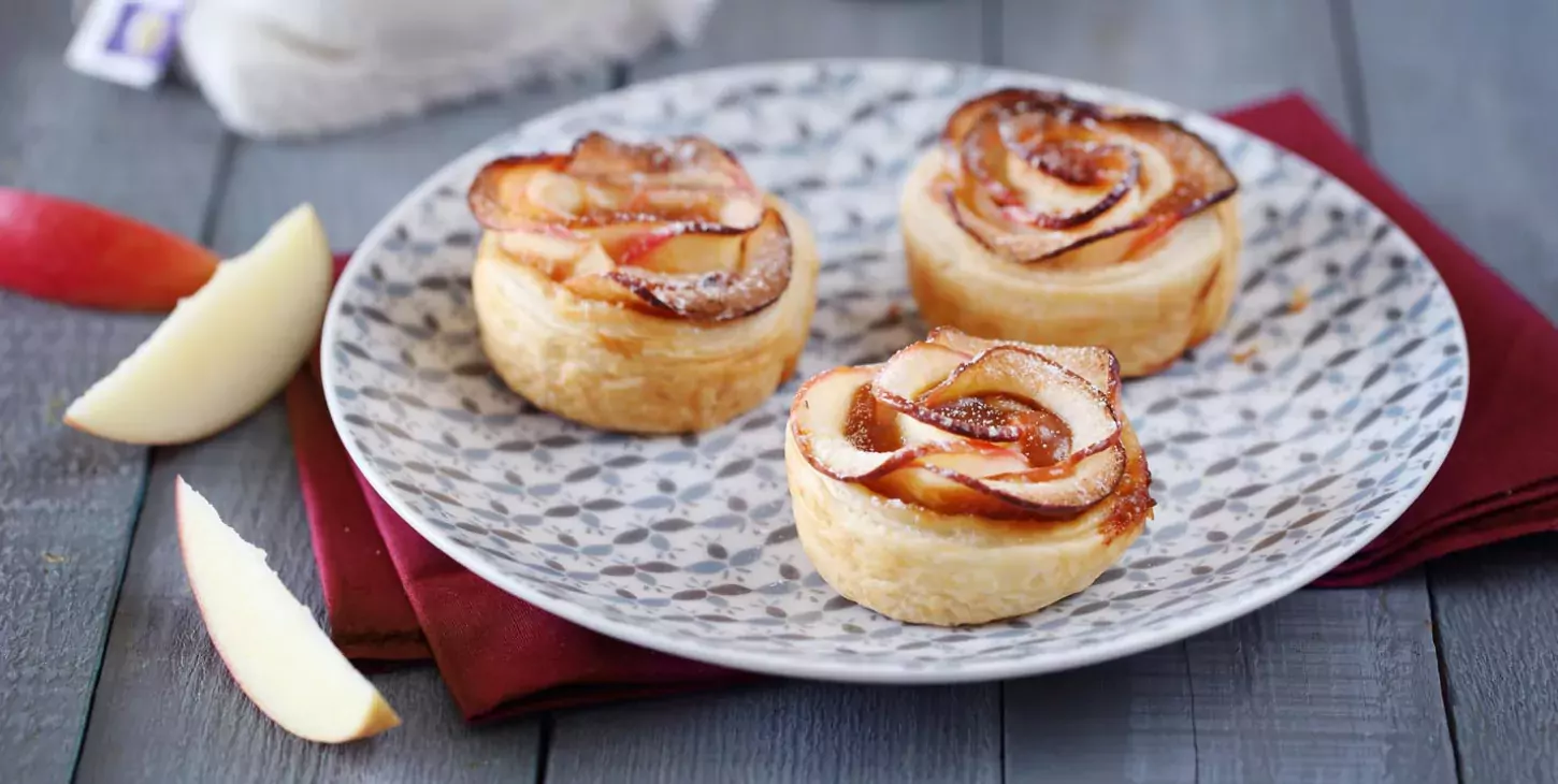 Recette tarte pomme rose caramel BD Paysan Breton