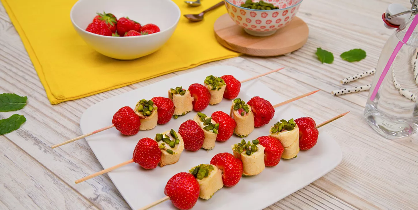 Brochettes Fraise & Pistache